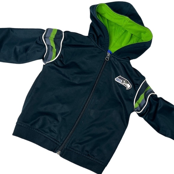 NFL Seattle Seahawks Reebok Jacket Unisex Zip Up Front Lightweight Varsity Style - Picture 1 of 9